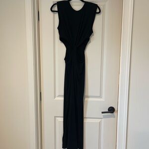 Black Amazon Sleeveless Dress with Cutouts